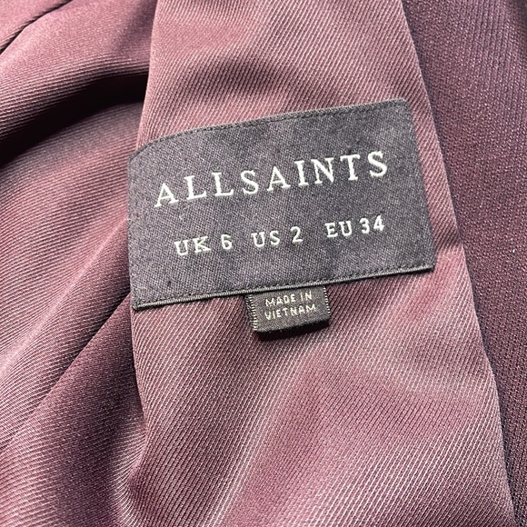 All Saints Aleida Blazer Maroon Size 2 - Picture 4 of 5